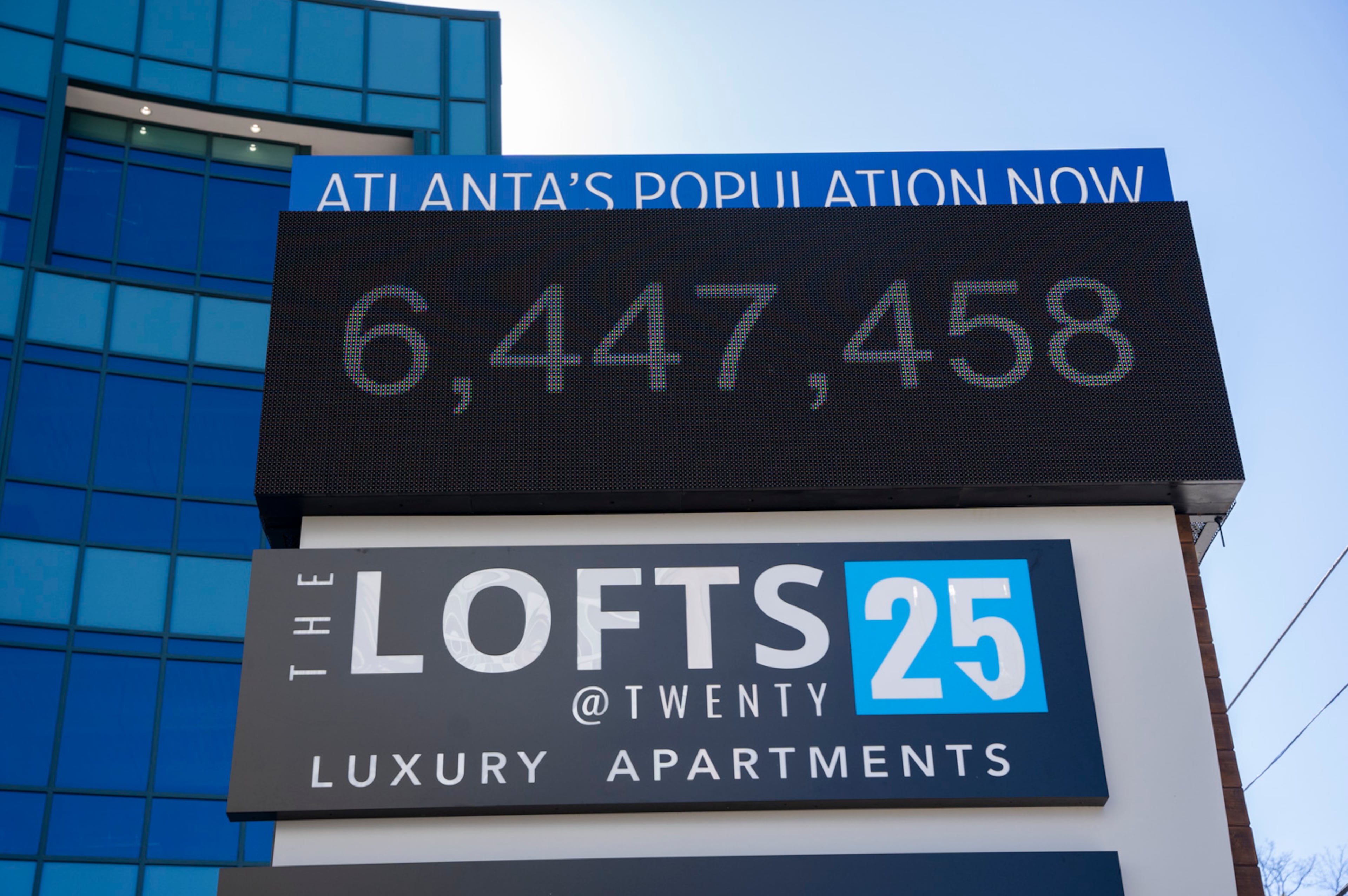 Atlanta Population Sign