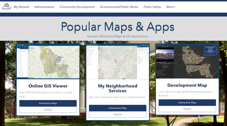 Roswell has just launched a new one-stop webpage for residents and businesses to view mapping and geospatial information about the city. (Courtesy City of Roswell)