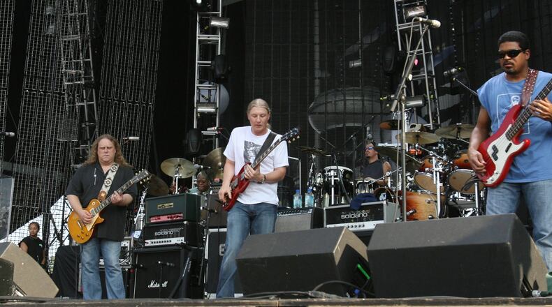 The Allman Brothers Band — (from left at front of stage) Gregg Allman, Warren Haynes, Derek Trucks and Oteil Burbridge — performed at the Green Concert to benefit the Piedmont Park Conservancy on Sept. 8, 2007.  AJC FILE PHOTO