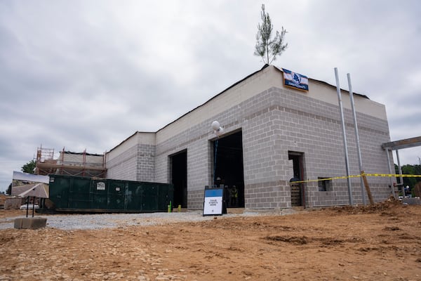 Progress is made on the new Fulton County Animal Shelter which is set to open this fall, on Friday, May 19, 2023.  (Olivia Bowdoin for the Atlanta Journal Constitution).
