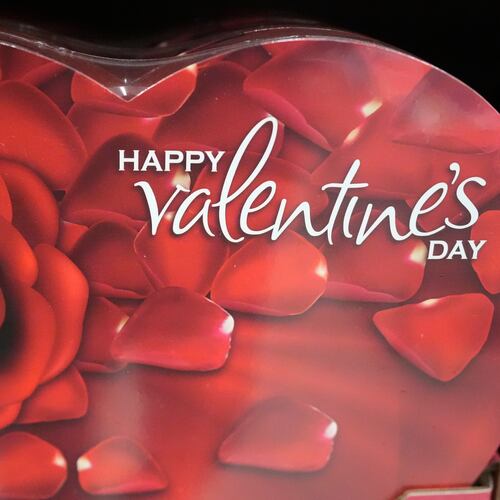 FILE - A Valentine's Day box of chocolates is seen on a store shelf Friday, Jan. 16, 2026, in Nashville, Tenn. (AP Photo/George Walker IV, File)