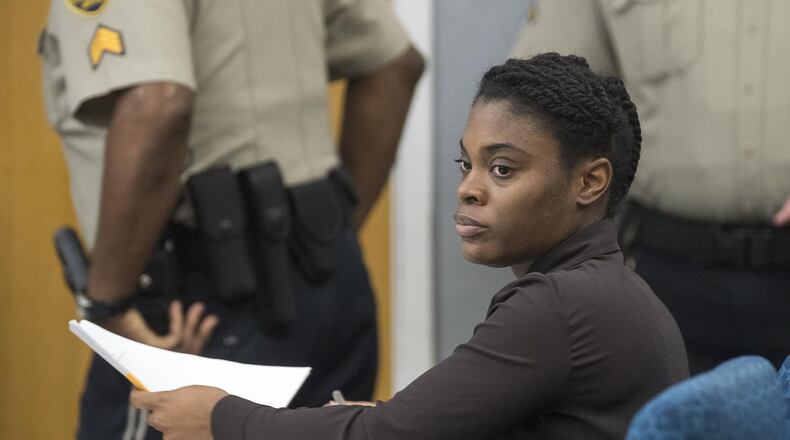 Death-penalty defendant Tiffany Moss who is representing herself as her own lawyer. (Alyssa Pointer/The Atlanta Journal-Constitution)