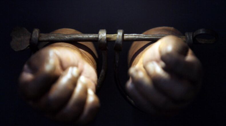 Shackles for slave children are pictured here on display at the New York Historical Society in 2012 in New York City. A rare handwritten copy of the Thirteenth Amendment, which abolished slavery, was also part of the exhibit. Some states didn’t get the word about the abolition of slavery in 1862. The news didn’t reach Texas until June 19, 1865, with that date being celebrated as Juneteenth.