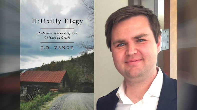 J.D. Vance is shown in 2016 when his nonfiction book "Hillbilly Elegy" became a best-seller. (File photos/AP)