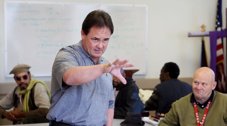 Welsh talks to veterans at the Salvation Army Red Shield Center in Atlanta. Welsh a retired U.S. Army colonel speaks to these men each Saturday. PTSD is nothing new. In World War II, it was called shell shock. Soldiers returning from Civil War battlefields complained of "soldier's heart." PHIL SKINNER / PSKINNER@AJC.COM
