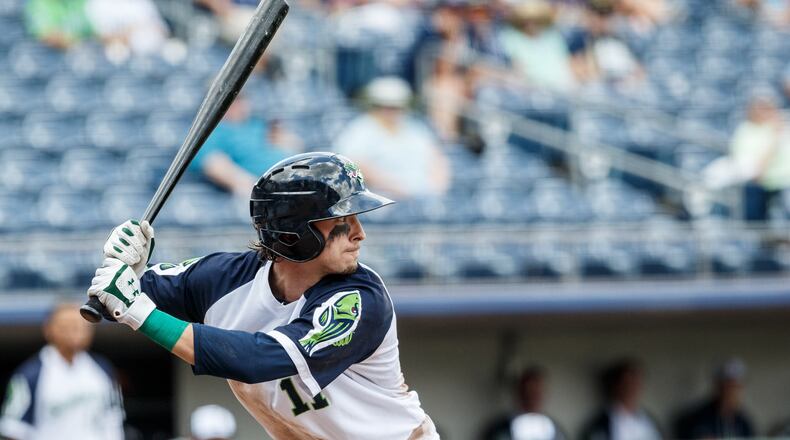 Braves outfield prospect Drew Waters is hitting .262. (Karl L. Moore/Gwinnett Stripers)
