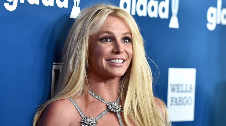 Britney Spears pictured April 12, 2018 at the GLAAD Media Awards in Beverly Hills, California. Spears recently announced an indefinite work hiatus as her father recovers from an illness.