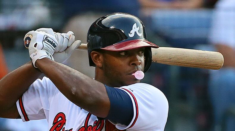 Braves outfielder Justin Upton started off the season batting .298 with 12 homers in April - a franchise high. Since then, Upton has batted .211 with two homers in May. Other N.L. outfield contenders: Shin-Soo Choo (Reds), Ryan Braun (Brewers), Bryce Harper (Nationals) and Andrew McCutchen (Pirates).
