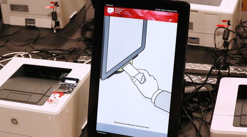 One of Georgia’s new voting machines is seen in a area warehouse on Tuesday, January 20, 2020, in Atlanta. Curtis Compton ccompton@ajc.com