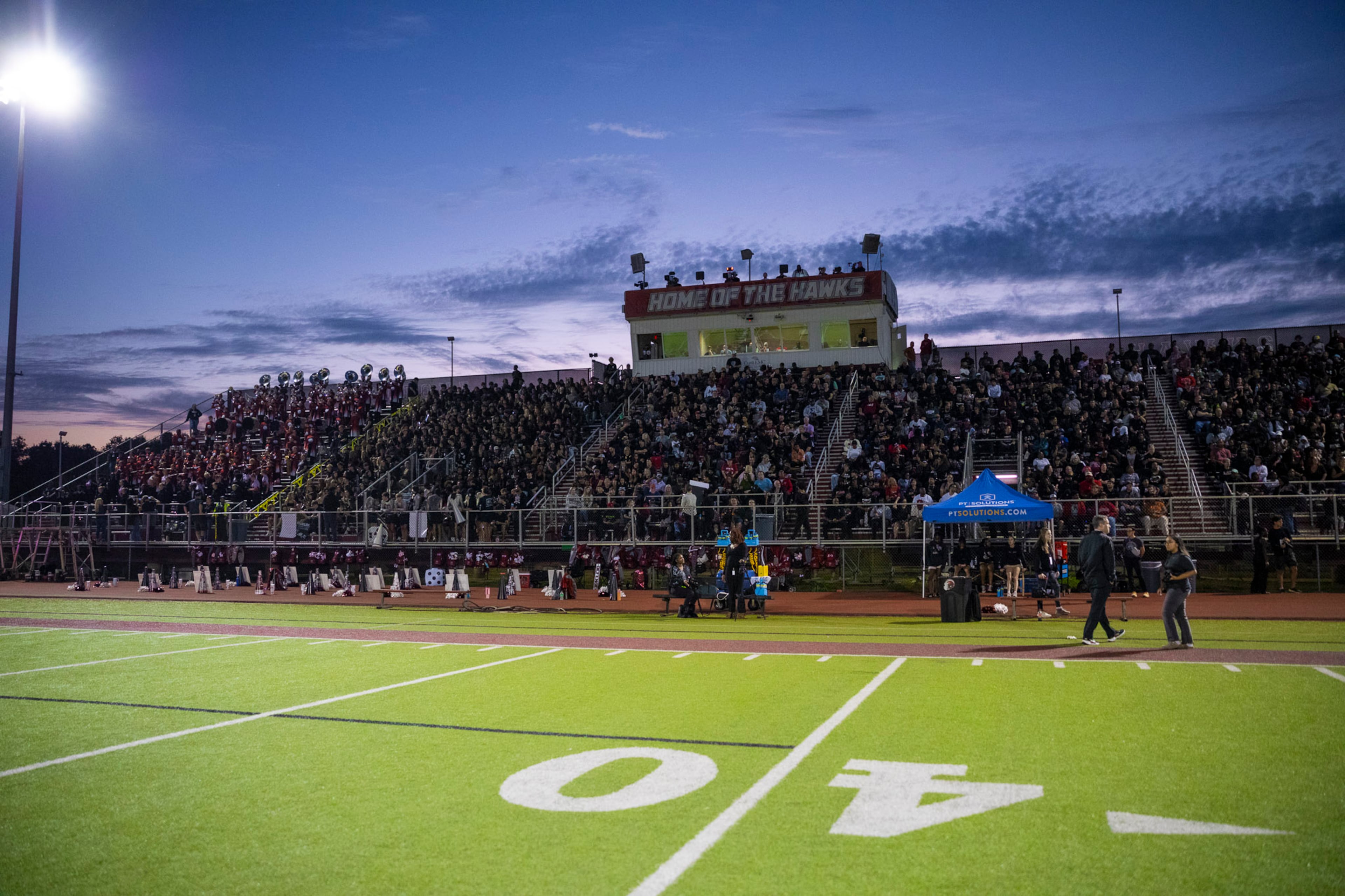 Hillgrove crowd gets fired up against McEachern at Cobb Energy Hillgrove Stadium in Powder Springs, GA on Friday, October 17th, 2025. (Oscar Guevara Saenz for the AJC)