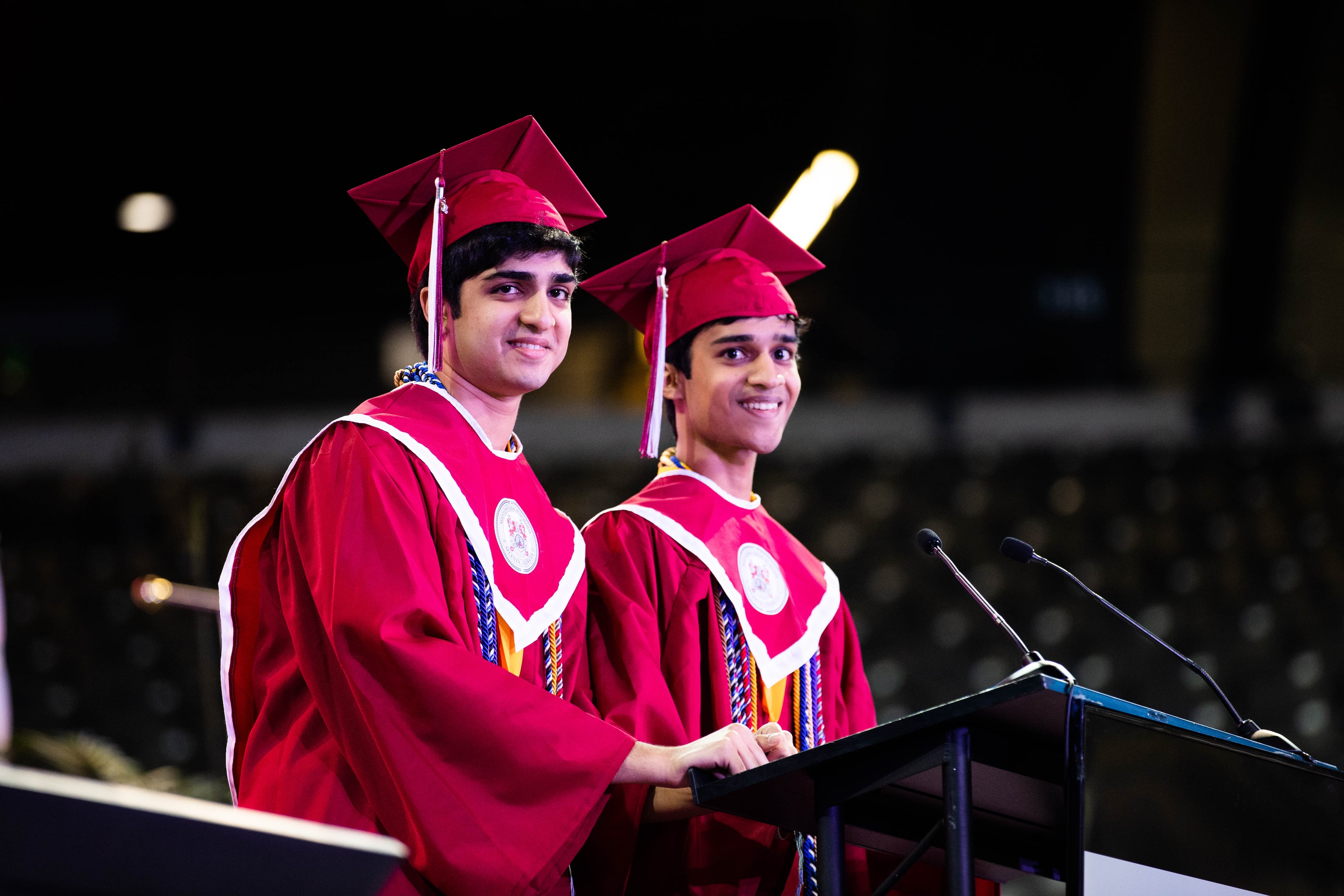 Aran (left) and Sayan Sonnad-Joshi are valedictorian and salutatorian of Atlanta’s Midtown High School’s Class of 2023. Data from the Governor’s Office of Student Achievement shows that students at Midtown have 27 Advanced Placement courses, Raymond Pierce writes. (Courtesy of Atlanta Public Schools)