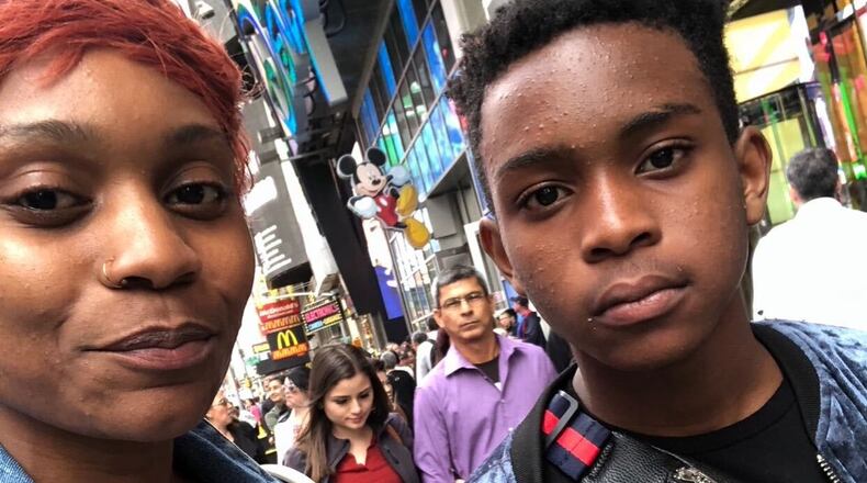 Apollonia Blanchard and her son MiQuavious, who was shot last week in South Fulton.