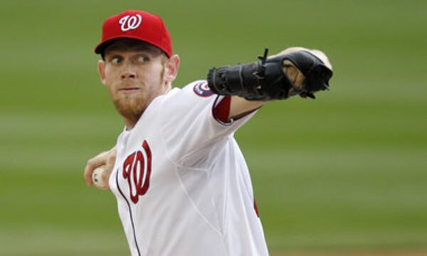 Braves face Stephen Strasburg tonight. He's not allowed a run in his last three starts vs. Atlanta. (AP photo)