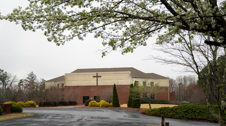 Crabapple First Baptist Church, where the Atlanta shooting suspect Robert Aaron Long was an active member, in Milton, Ga., March 17, 2021. The church posted a lengthy statement on its website Friday morning that called this week’s attacks on three spas “the result of a sinful heart and depraved mind.” (Nicole Craine/The New York Times)
