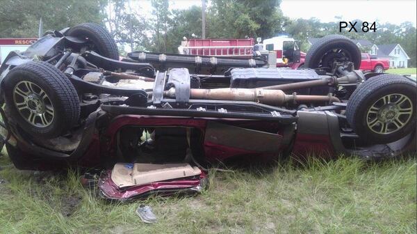 Herman and Debra Mills' F250 in 2022 following a crash in Decatur County. The couple died in the rollover. (Courtesy of attorneys for Mills family)