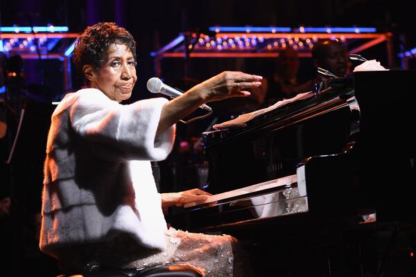Aretha Franklin’s final public performance was in September 2017, but in November she played at the Elton John AIDS Foundation 25th anniversary gala in New York.   (Photo by Dimitrios Kambouris/Getty Images)