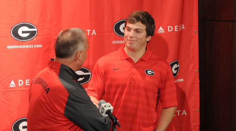 Senior linebacker Jake Ganus had 10 tackles, a sack, an interception and a pass break-up. (Photo by Sean Taylor)