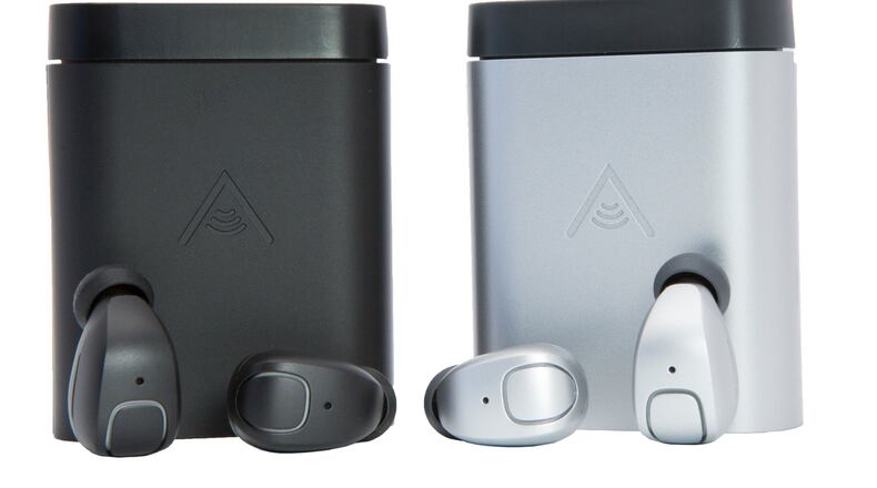 Skybuds, from Alpha Audiotronics are wireless-wireless earbuds, which puts great sound in both ears. (Handout/TNS)