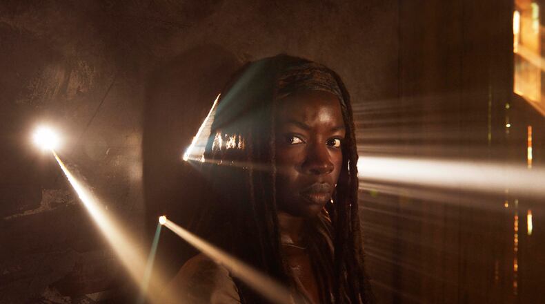 Danai Gurira as Michonne - The Walking Dead _ Season 5, Gallery - Photo Credit: Frank Ockenfels 3/AMC Danai Gurira as Michonne - The Walking Dead _ Season 5, Gallery - Photo Credit: Frank Ockenfels 3/AMC