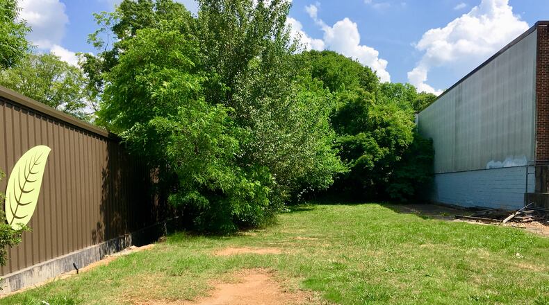 The strip of property at 417 East College Avenue in Decatur, less than than a half acre, now slated to become a six-condo development. Ground should get broken on the site in July or August. Bill Banks for the AJC