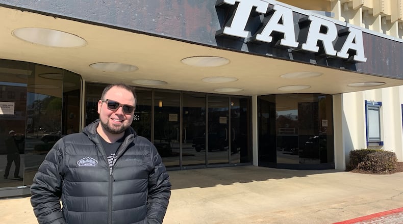 Christopher Escobar rescued Tara Theatre after Regal shut it down in November, 2022. This photo was taken March 14, 2023. RODNEY HO/rho@ajc.com