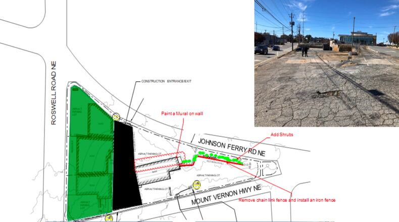 Sandy Springs recently approved a $263,285 contract with Tri Scapes, Inc.to provide demolition, asphalt paving and landscaping services for preparation of the site for the eventual construction of the Veterans Memorial Park. (Courtesy City of Sandy Springs)