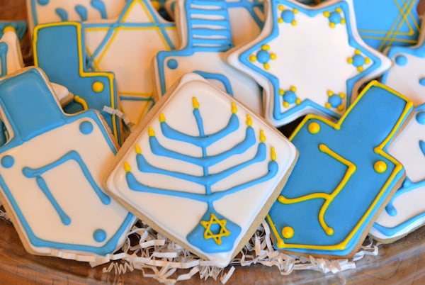 Hanukkah cookies made by Atlanta cookie baker and blogger Casey Simonoff. (Hyosub Shin/AJC)