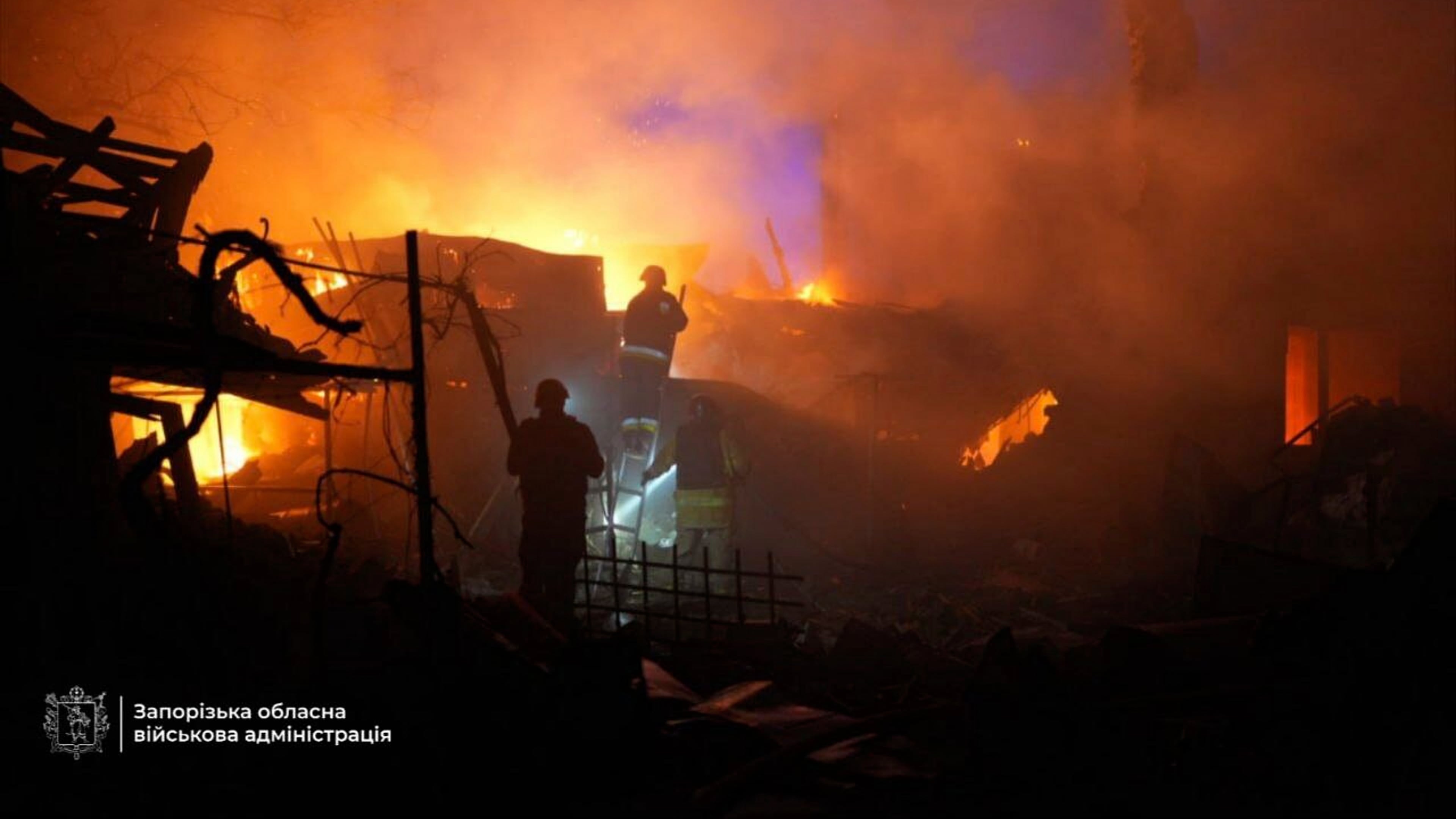 In this photo provided by the Zaporizhzhia regional military administration on Tuesday, Sept. 16, 2025, rescuers work on a site of a house destroyed by a Russian strike on residential neighbourhood in Zaporizhzhia, Ukraine. (Zaporizhzhia regional military administration via AP)