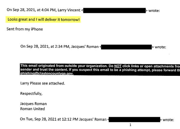 Just two hours after receiving the email from Jacques Vaughn containing the “conditional commitment” letter, Invest Clayton Executive Director Larry Vincent said he’d forward the document to the county’s chairman. (Invest Clayton)