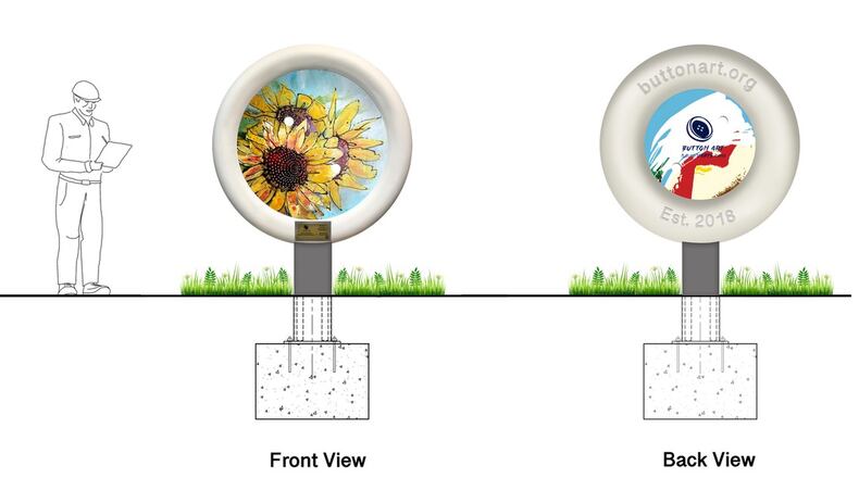 Lilburn voted to allow the use of public art funds for the purchase of a Button Art Sculpture. (Courtesy Button Art, Inc.)