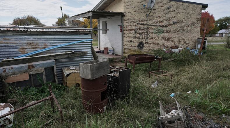 The rural family home where Rodrigo Morinigo, who died from hantavirus in January at the age of 14, lived with his family when he contracted the illness in San Andres de Giles, Argentina, Wednesday, May 6, 2026. (AP Photo/Victor R. Caivano)