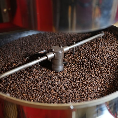 FILE - Coffee beans are prepared at a farm in Braganca Paulista, Brazil, Monday, Aug. 4, 2025. (AP Photo/Andre Penner, File)
