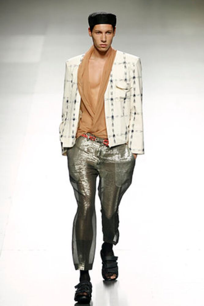 Men take the runway during Spain Fashion Week
