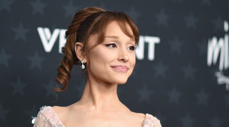 FILE - Ariana Grande arrives at the 31st Annual Critics Choice Awards on Sunday, Jan. 4, 2026, at The Barker Hanger in Santa Monica, Calif. (Photo by Richard Shotwell/Invision/AP, File)