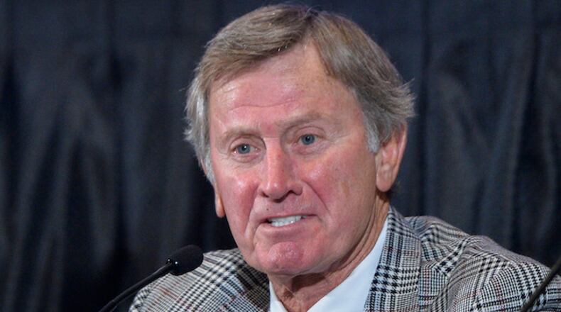 Steve Spurrier on December 5, 2017, as the 2017 College Football Hall of Fame Class was announced at the New York Hilton Midtown in New York. (Howard Simmons/New York Daily News/TNS)