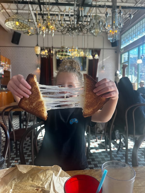 Bona Fide Deluxe's grilled cheese is made with mozzarella for optimal cheese pulls. (Lia Picard for the AJC)