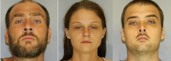James Glenn Tyson (from left), Amanda Ashley Tyson, Christopher Blaine Ward (Photo: Hall County Sheriff’s Office)