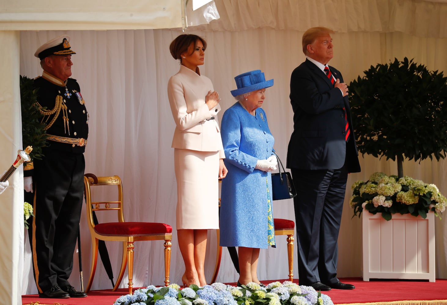 President Donald Trump, Queen Elizabeth meet at Windsor Castle