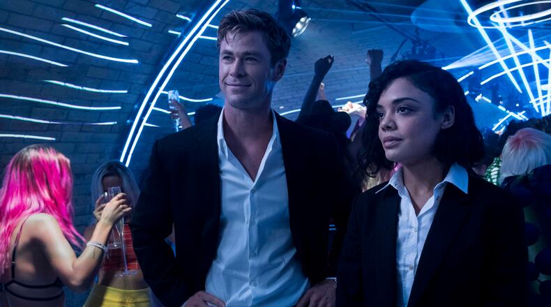 Agent H (Chris Hemsworth) and Agent M (Tessa Thompson) star in Columbia Pictures’ “Men in Black: International.” Giles Keyte / SONY PICTURES ENTERTAINMENT INC.