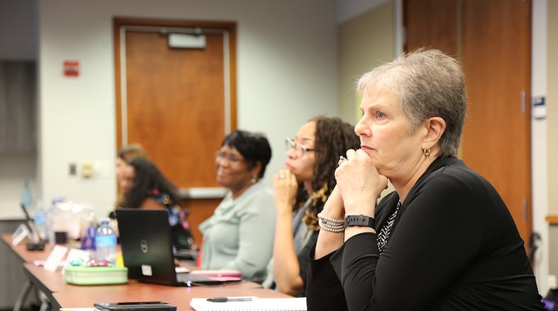 Pat King, a forensics nurse who was one of the leading experts in Georgia on elder abuse and neglect, reviews a training class at the GBI July 10, 2019. King, who worked in the Department of Human Services, is credited with helping to transform Georgia law to help make it easier to prosecute elder abuse cases. (Tyson Horne / Tyson.Horne@ajc.com)