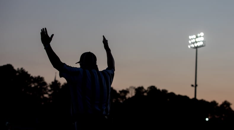Marco Huff broke a Georgia high school legend’s school record with a 99-yard touchdown run Friday, Sept. 4, 2026, in his team’s 34-7 victory over Elbert County. (Branden Camp for the AJC 2017)