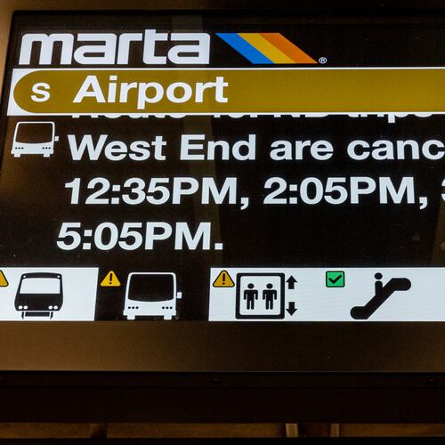 MARTA announces some train and bus trips are canceled on Tuesday. A spike in COVID-19 among employees has contributed to disruptions in metro Atlanta transit services in recent weeks. (Jenni Girtman for The Atlanta Journal-Constitution)