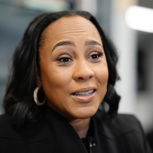 FILE - Fani Willis, district attorney of Fulton County, speaks during an interview, Oct. 22, 2024, in Atlanta. (AP Photo/Brynn Anderson, File)