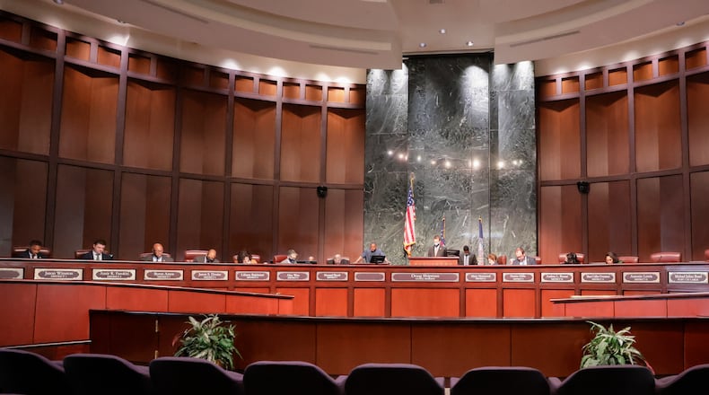 The Atlanta City Council held their first in-person meeting since they were suspended at start of the pandemic in March. (Bob Andres / robert.andres@ajc.com)