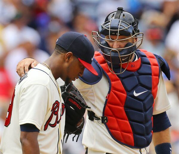 Julio Teheran had been solid at home until Sunday, when the Yankees completed a resounding sweep of the Braves with a 20-6 win and Teheran gave up three homers and failed to make it out of the fifth inning. (Curtis Compton/AJC photo)