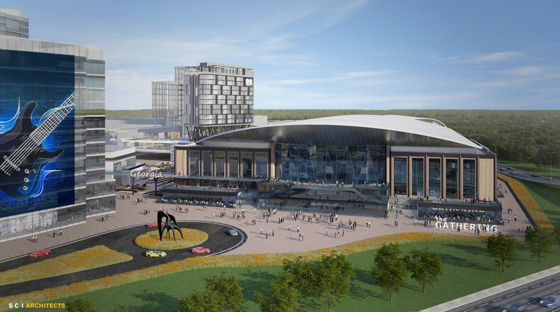 This is a rendering of a proposed mixed-use development in south Forsyth County.
