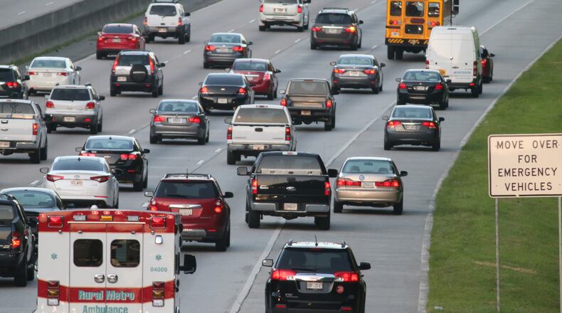 Traffic flow on Monday morning as the flex lanes on Ga. 400 took effect.