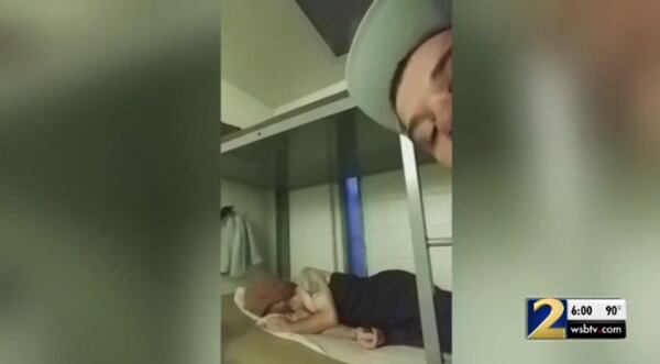 This is a screenshot of one of the Facebook Live videos, which shows the inside of Brian James Wilson's prison cell.