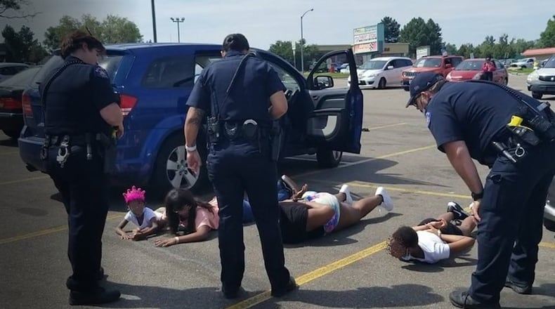 The police chief in Aurora, Colorado, has apologized to a Black family after a Sunday incident in which officers pulled up behind their parked SUV and with guns drawn ordered a woman and four girls to lie facedown after mistakenly matching the vehicle’s license plate to a stolen motorcycle. Video of the armed officers surrounding the family on the ground in the parking lot has since gone viral on social media and has been viewed more than 1.4 million times on Twitter as of early Tuesday, according to The Washington Post.