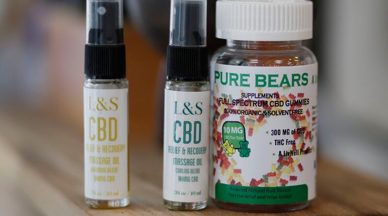April 23, 2019 - Atlanta - Lark & Sparrow in Grant Park offers CBD oil services as an option for a pedicure.  It starts with a CBD edible and includes a massage with CBD oil. Bob Andres / bandres@ajc.com
